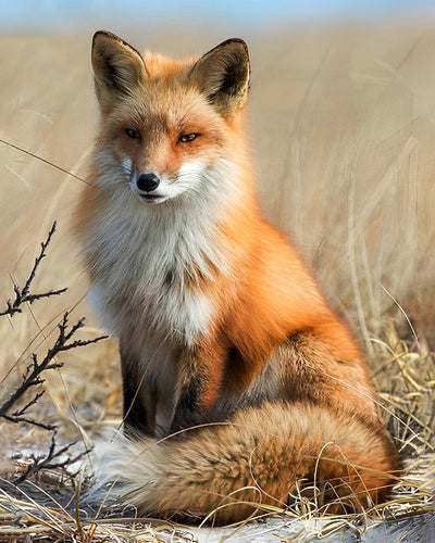 Renard sur la Prairie d’Automne Broderie Diamant