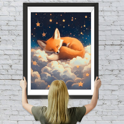 Renard sur Les Nuages Broderie Diamant