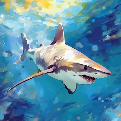Requin dans la Mer Broderie Diamant