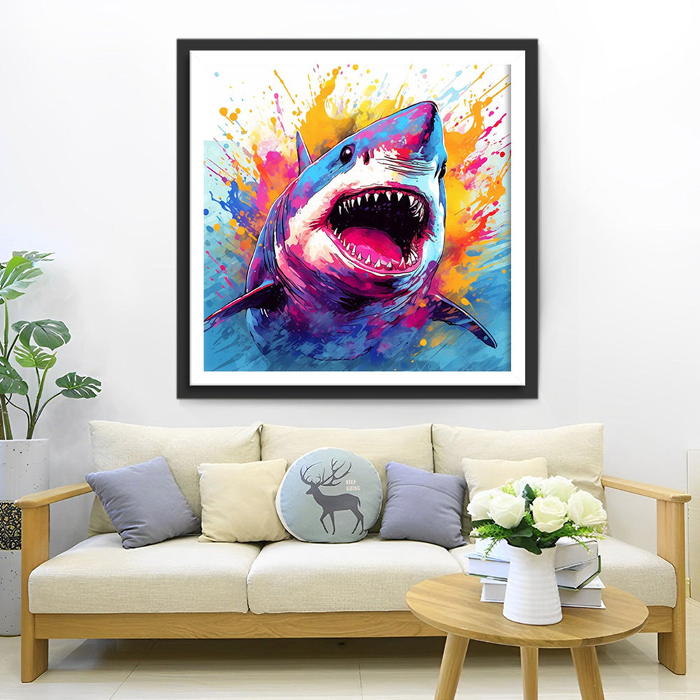 Requin Effrayant Broderie Diamant