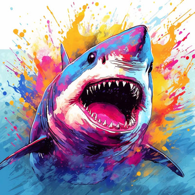 Requin Effrayant Broderie Diamant