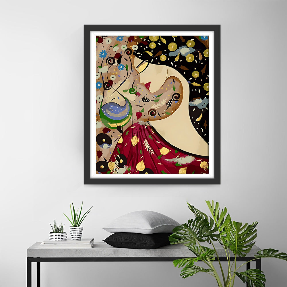 Rêve Abstrait d'une Femme Brune Broderie Diamant DPYHL3851