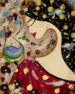 Rêve Abstrait d'une Femme Brune Broderie Diamant