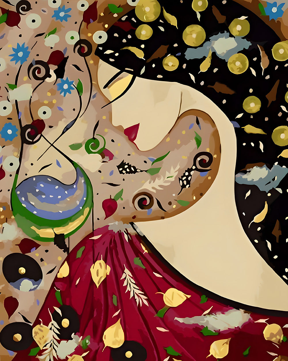 Rêve Abstrait d'une Femme Brune Broderie Diamant