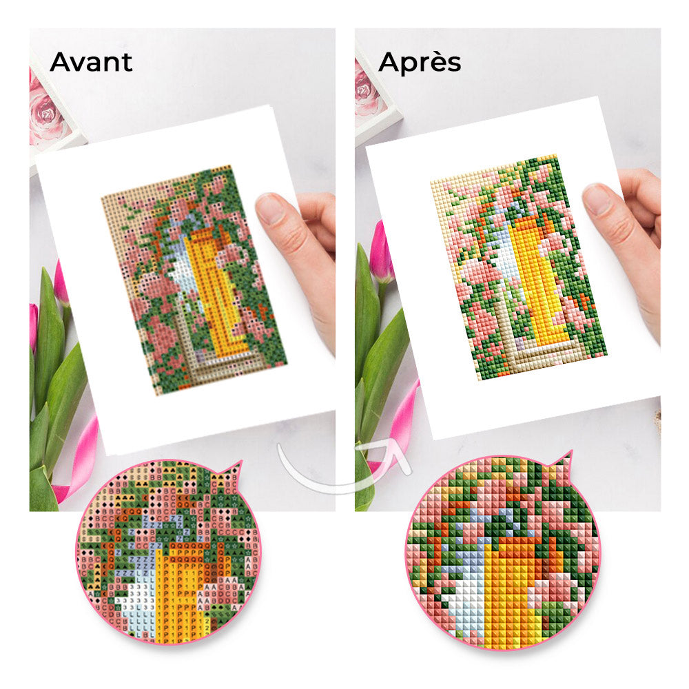 Rêves de Fenêtres Florales 12 Pièces – Kit de Broderie Diamant Mini