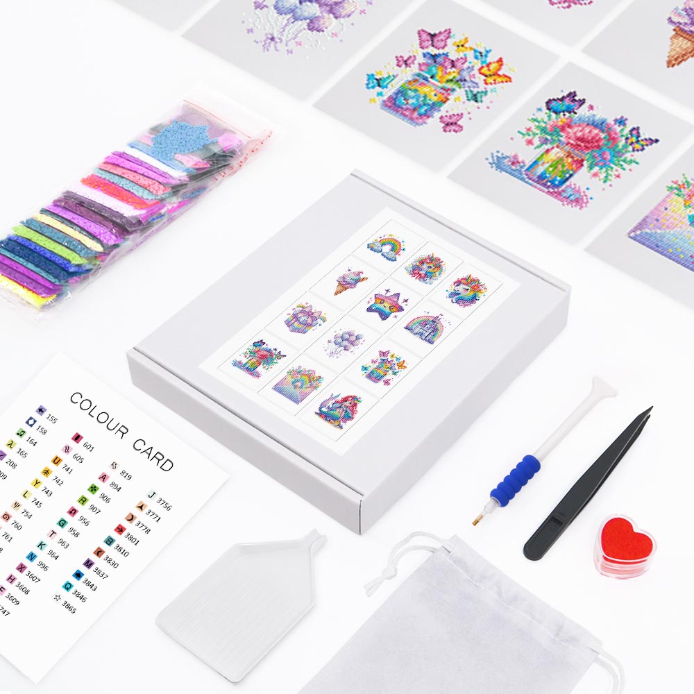 Rêves de Licorne Féeriques 12 Pièces – Kit de Broderie Diamant Mini
