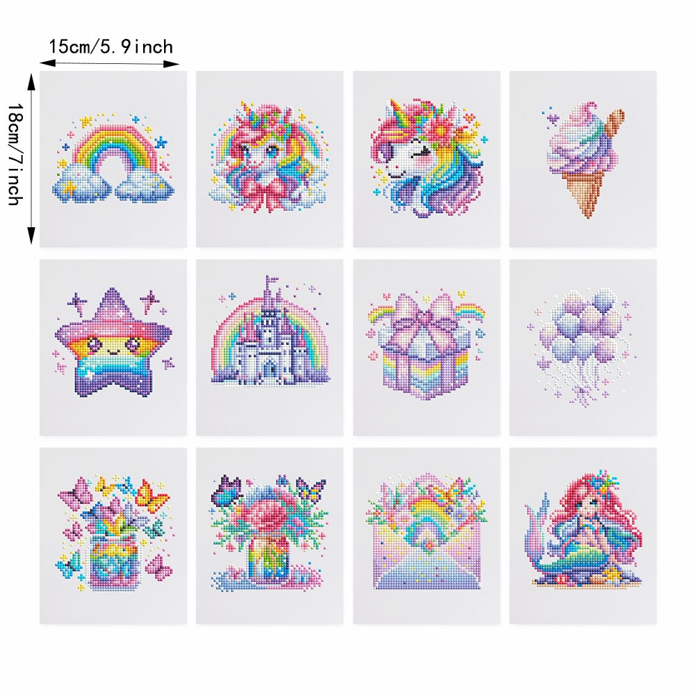 Rêves de Licorne Féeriques 12 Pièces – Kit de Broderie Diamant Mini
