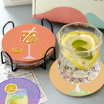 Riche Variété de Champagne Sous-tasse Broderie Diamant 8Pcs