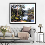 Rivière dans la Forêt Printanière Broderie Diamant