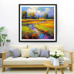 Rivière dans les Champs Broderie Diamant