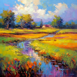 Rivière dans les Champs Broderie Diamant