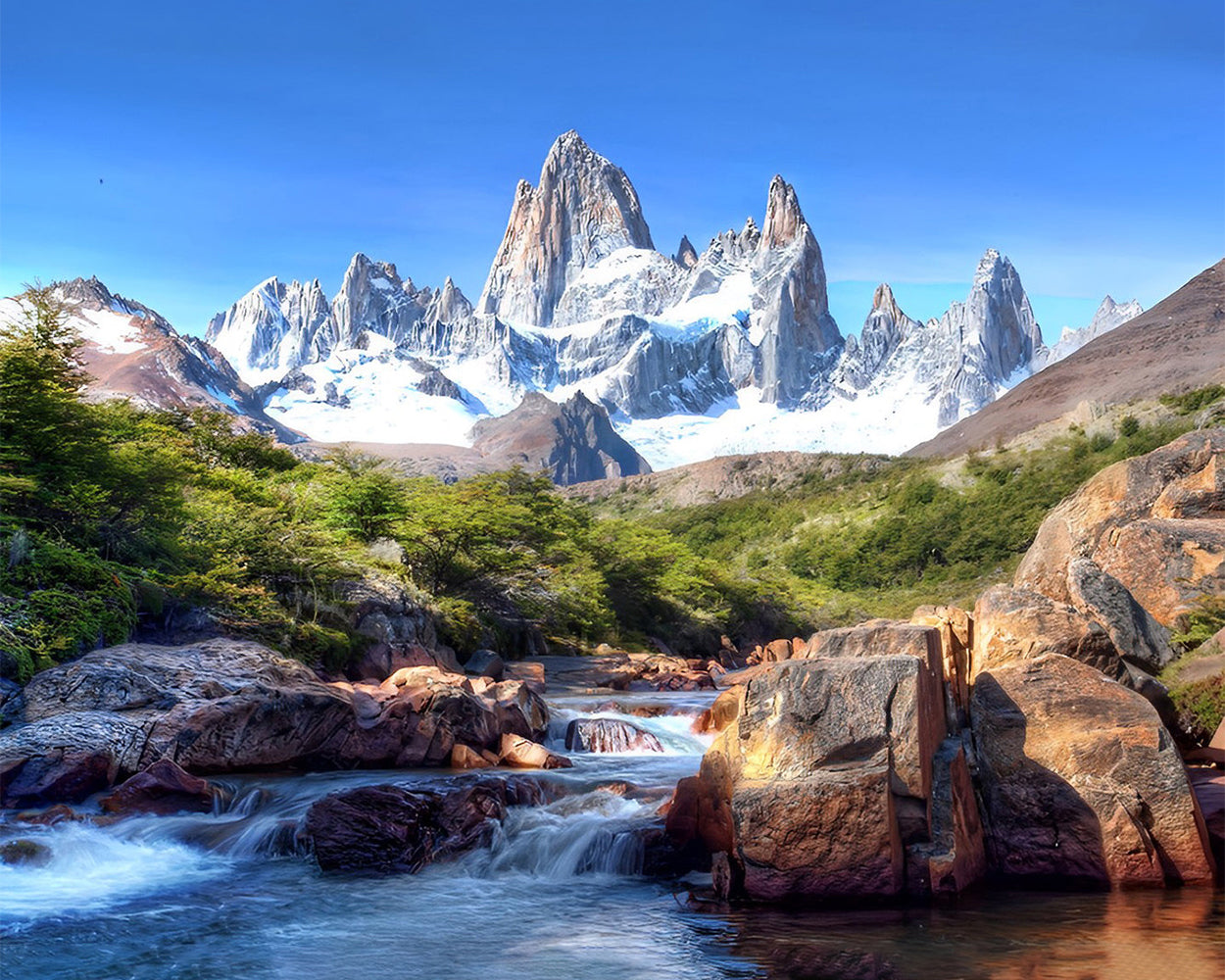 Rivières et Montagnes Magnifiques Broderie Diamant