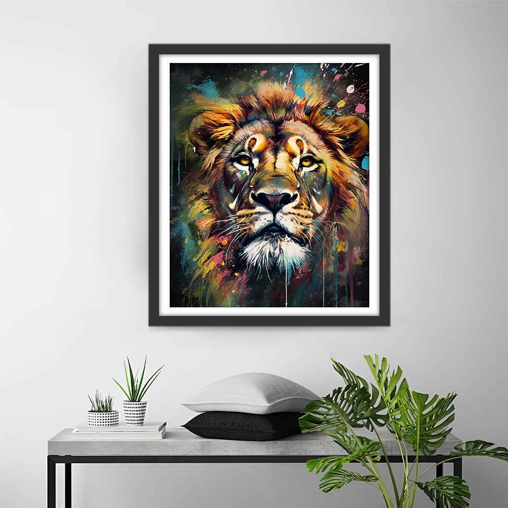 Roi Lion Triste Broderie Diamant