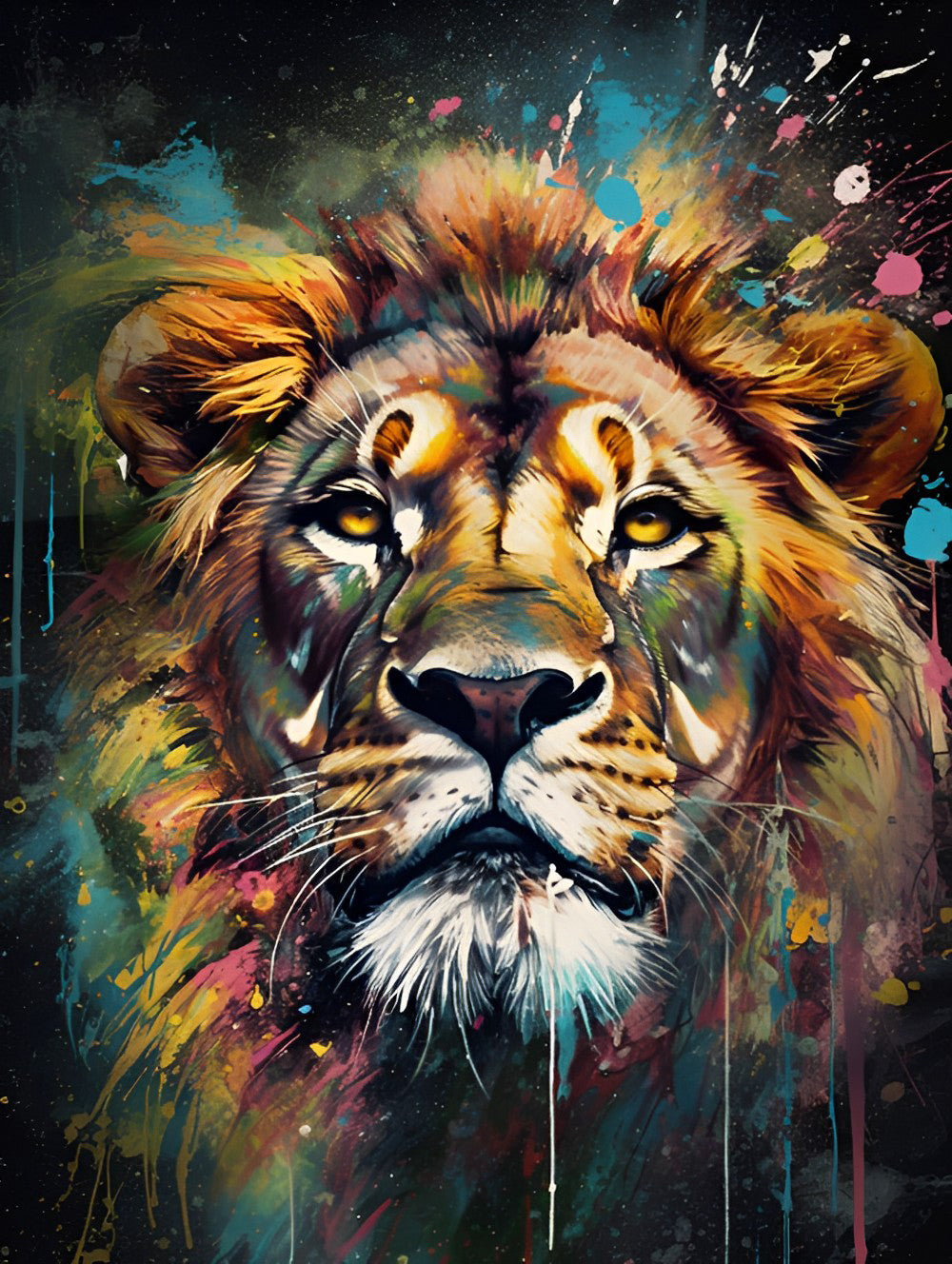 Roi Lion Triste Broderie Diamant