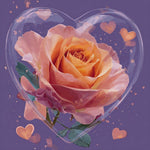 Rose en Forme de Cœur Broderie Diamant