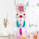 Rose Rouge Kit de Broderie Diamant 2D Plate - Attrape-rêve à Suspendre