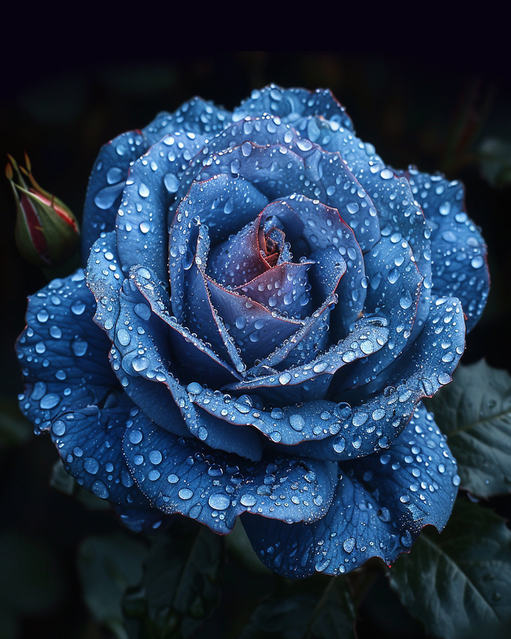 Rosee sur la Rose Bleue Broderie Diamant