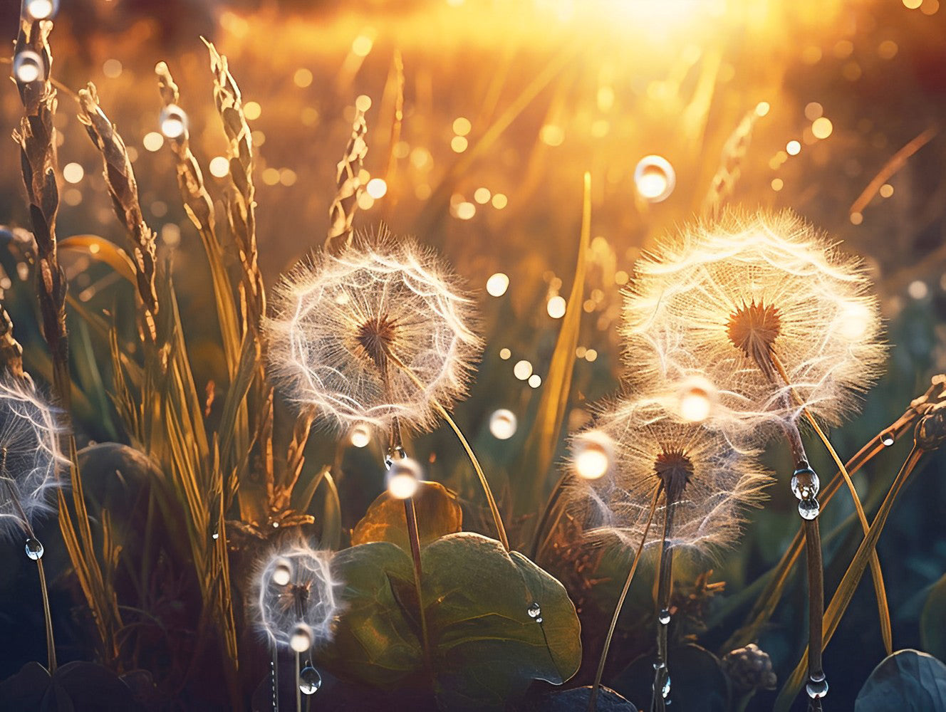 Rosee sur les Pissenlits Broderie Diamant