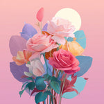 Roses Roses Délicates Broderie Diamant