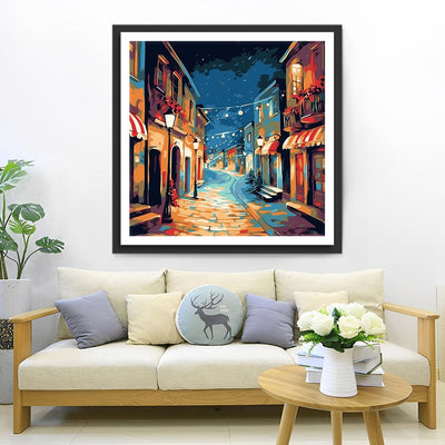 Rue de la Ville la Nuit Broderie Diamant