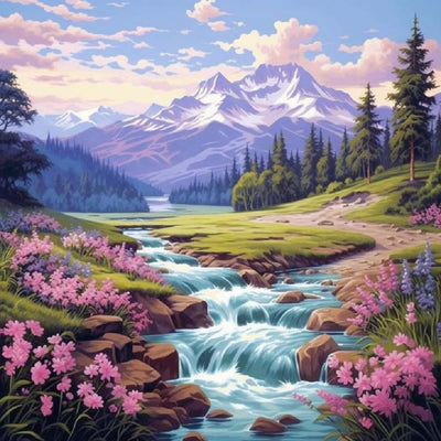 Ruisseau de Montagne Broderie Diamant