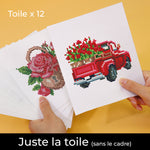 Saint–Valentin Rouge Romantique 12 Pièces – Kit de Broderie Diamant Mini