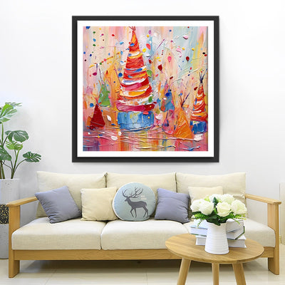 Sapin de Noël Coloré Broderie Diamant