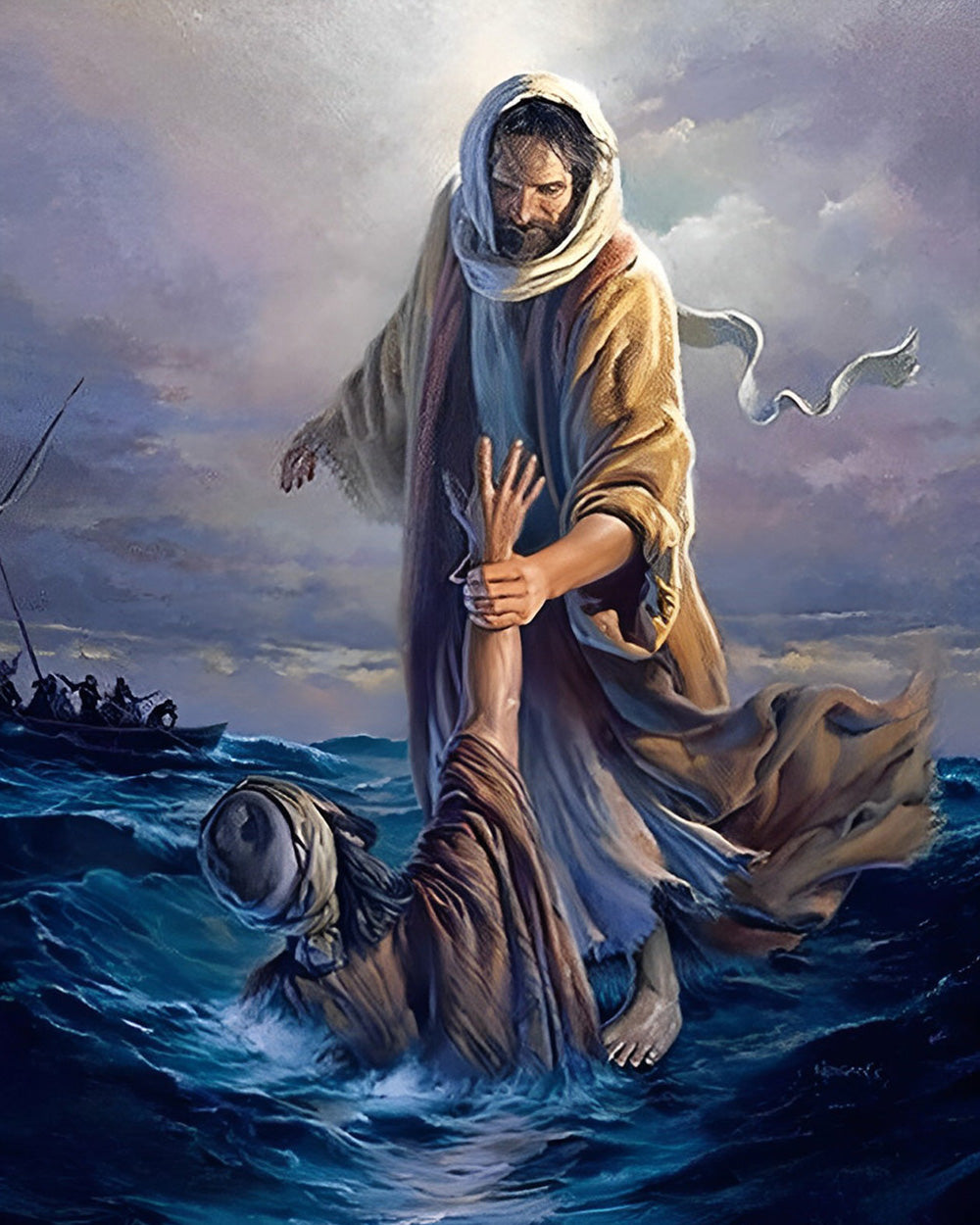 Sauver des Personnes de la Chute dans la Mer Broderie Diamant