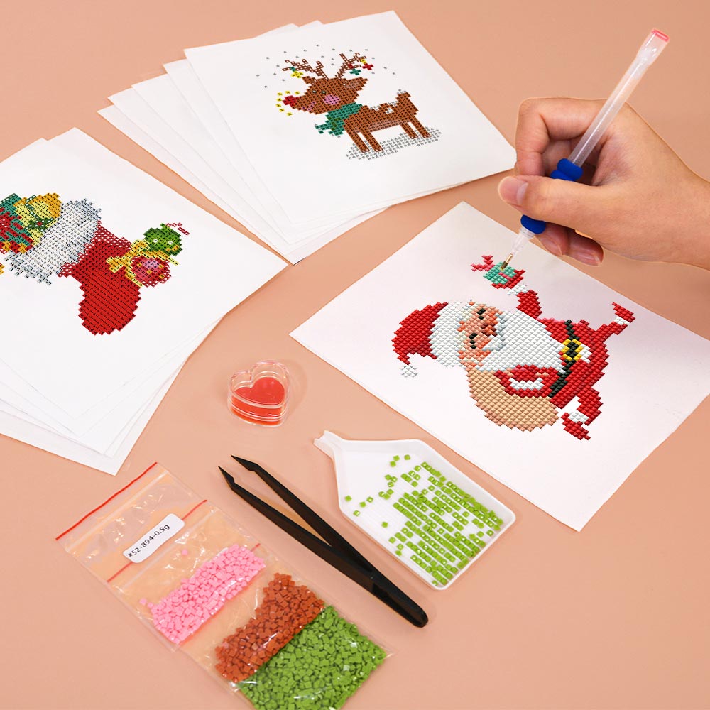 Scène de Noël Festive 12 Pièces – Kit de Broderie Diamant Mini