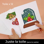 Scène de Noël Festive 12 Pièces – Kit de Broderie Diamant Mini