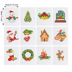 Scène de Noël Festive 12 Pièces – Kit de Broderie Diamant Mini
