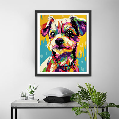 Schnauzer Souriant Broderie Diamant