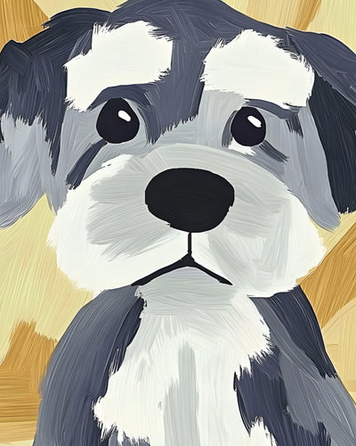 Schnauzer Triste Broderie Diamant
