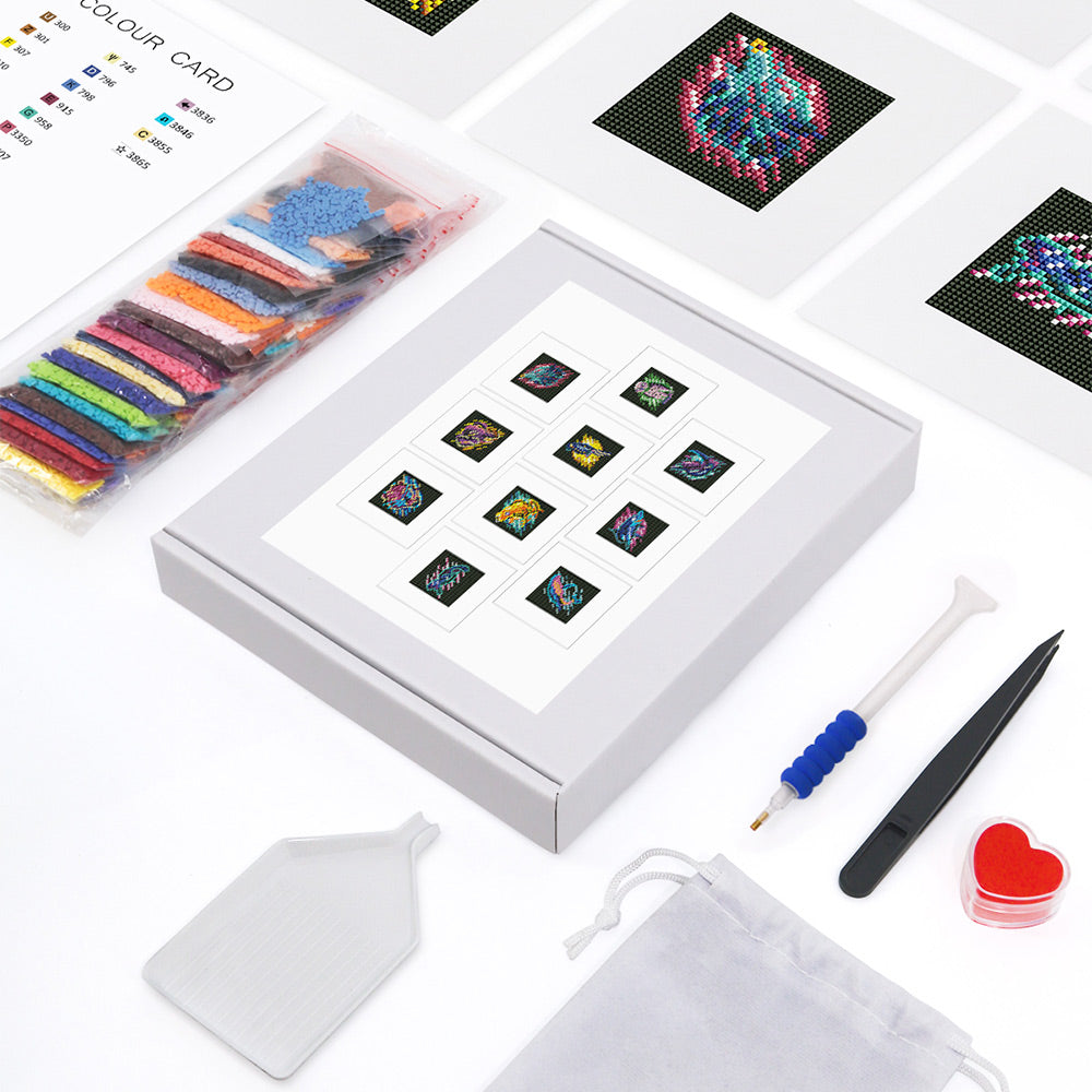 Série Animaux 10 Pièces – Kit de Broderie Diamant Mini