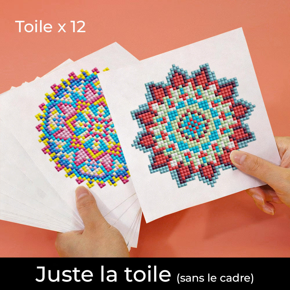 Série Mandala 12 Pièces – Kit de Broderie Diamant Mini
