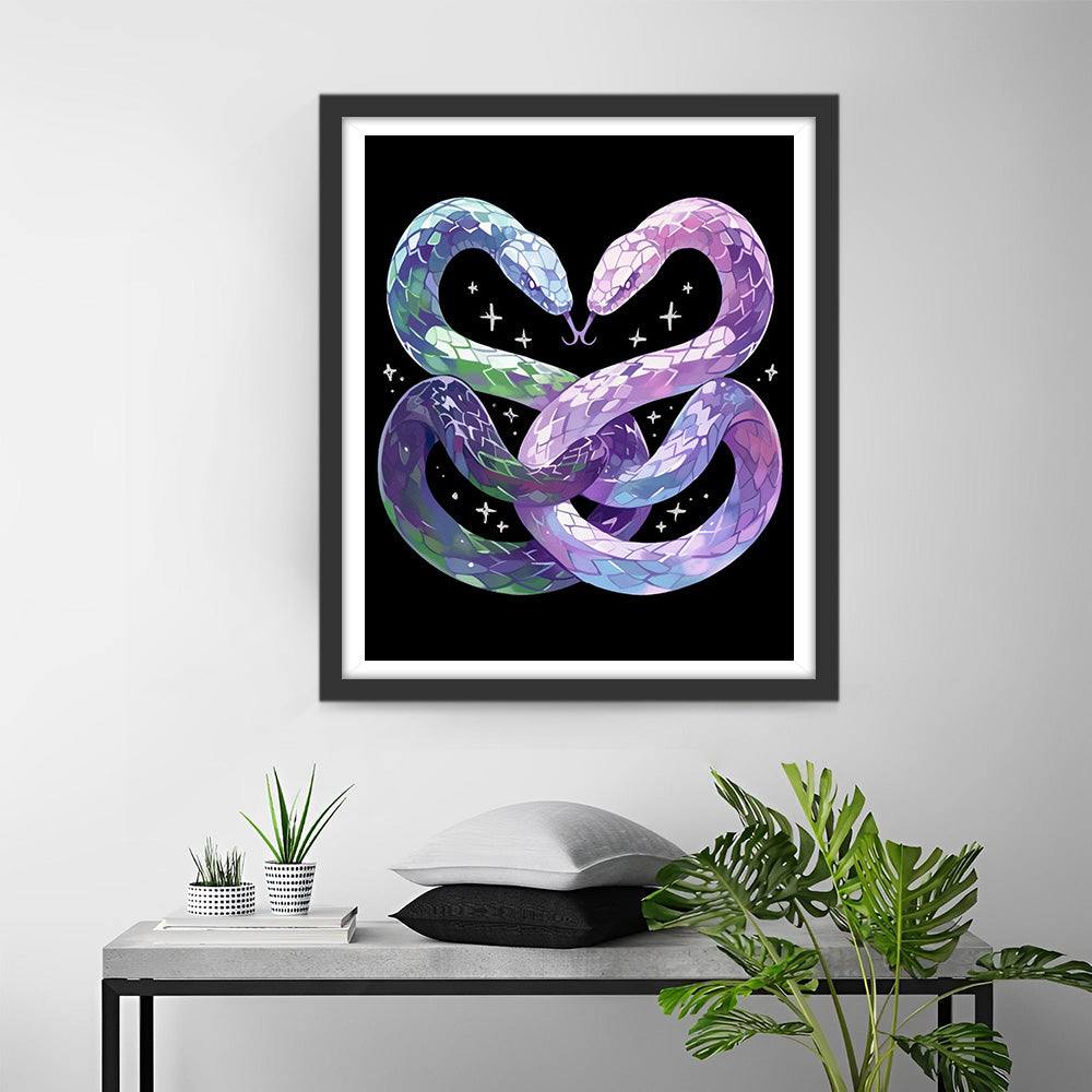 Serpents Entrelaces Abstraits Broderie Diamant