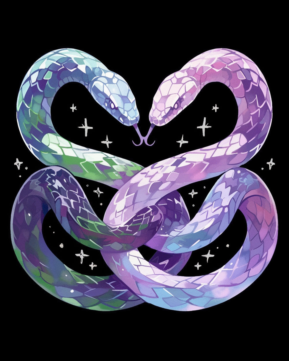 Serpents Entrelaces Abstraits Broderie Diamant