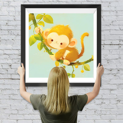 Singe Mignon Animé Broderie Diamant