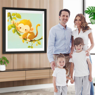 Singe Mignon Animé Broderie Diamant