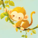 Singe Mignon Animé Broderie Diamant