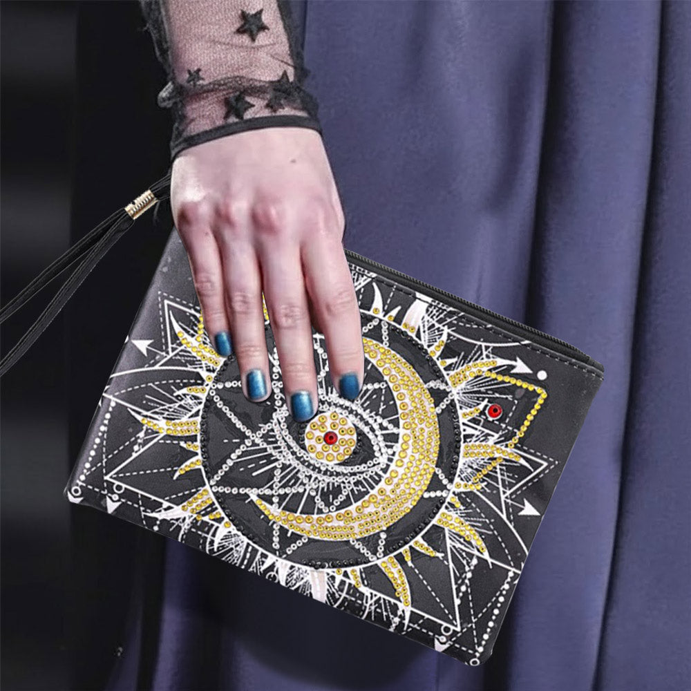 Soleil, Lune et Étoiles Broderie Diamant Sac Poignet