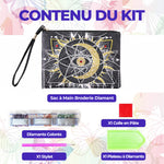 Soleil, Lune et Étoiles Broderie Diamant Sac Poignet