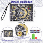 Soleil, Lune et Étoiles Broderie Diamant Sac Poignet