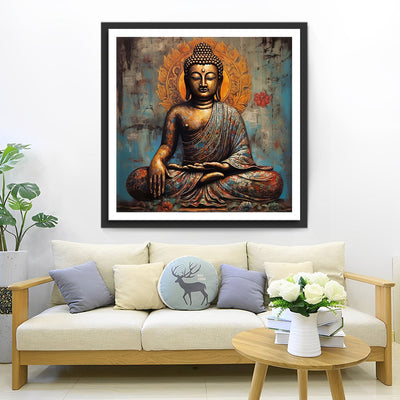 Statue de Bouddha en Bronze Broderie Diamant