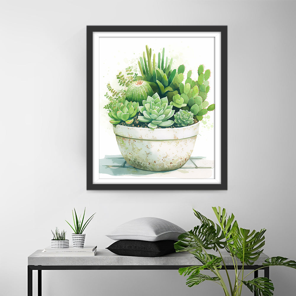 Succulente Broderie Diamant