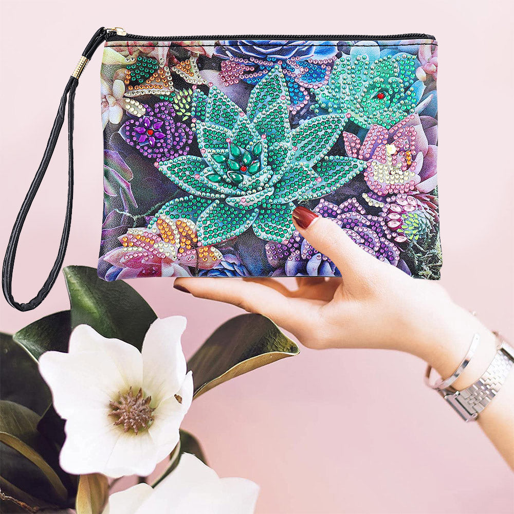 Succulentes Vigoureuses Broderie Diamant Sac Poignet