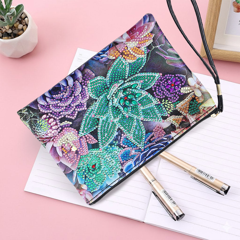 Succulentes Vigoureuses Broderie Diamant Sac Poignet