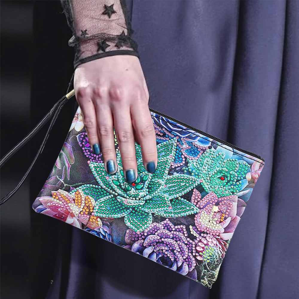 Succulentes Vigoureuses Broderie Diamant Sac Poignet