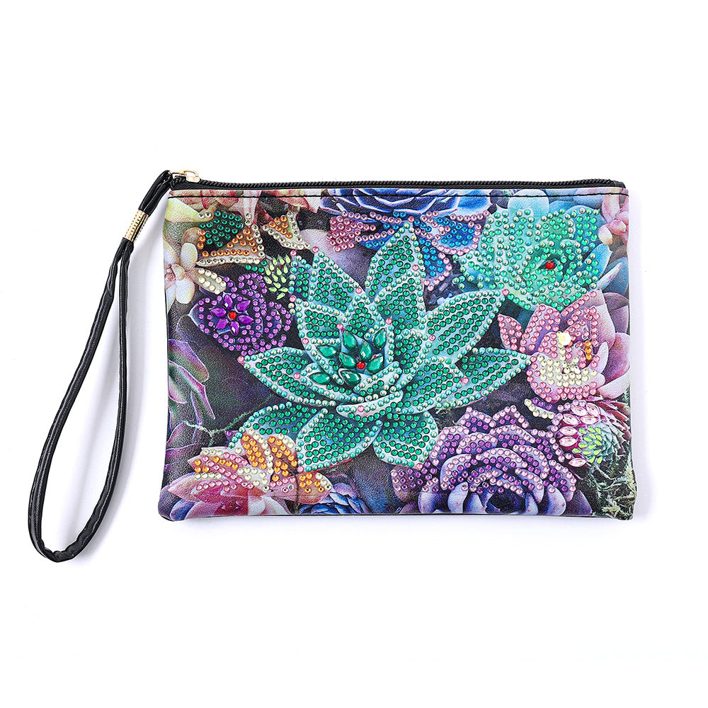 Succulentes Vigoureuses Broderie Diamant Sac Poignet