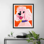 Super Mignon Caniche Blanc Broderie Diamant